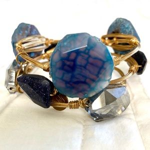 Set of 3 bourbon & bowtie standard size bracelets